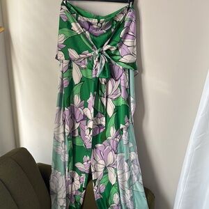 ASOS Green and Purple Floral Jumpsuit